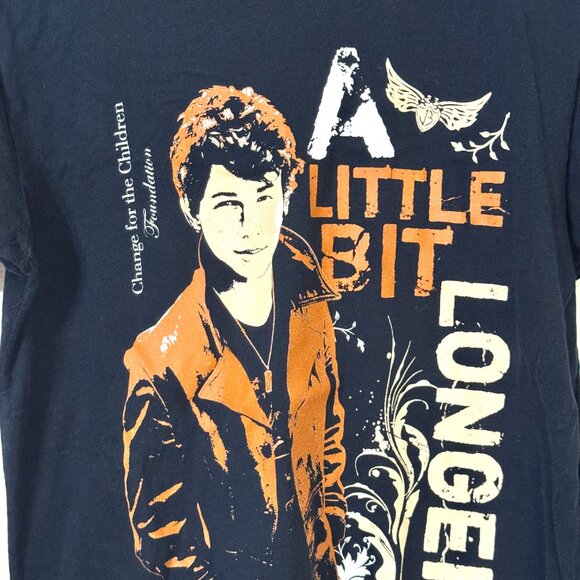 Nick Jonas A Little Bit Longer Jonas Brothers Black T-Shirt Rare HTF - Picture 2 of 8